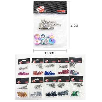 Auto modifikācijas blīvējo skrūves, dekoratīvās skrūves pie reģistrācijas rāmja, JDM stils