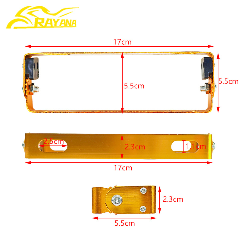 Motocikla numura zīmes turētājs, CNC-pielāgots alumīnija sakausējuma rāmis, universāla saderība, CPJ-002 no RAYANA, taisnstūra regulējams dizains