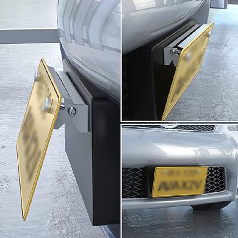Držač registarske ploče automobila, metalnog, s podesivim kutem i visinom, vijci protiv krađe (LPF027-S • univerzalna kompatibilnost)
