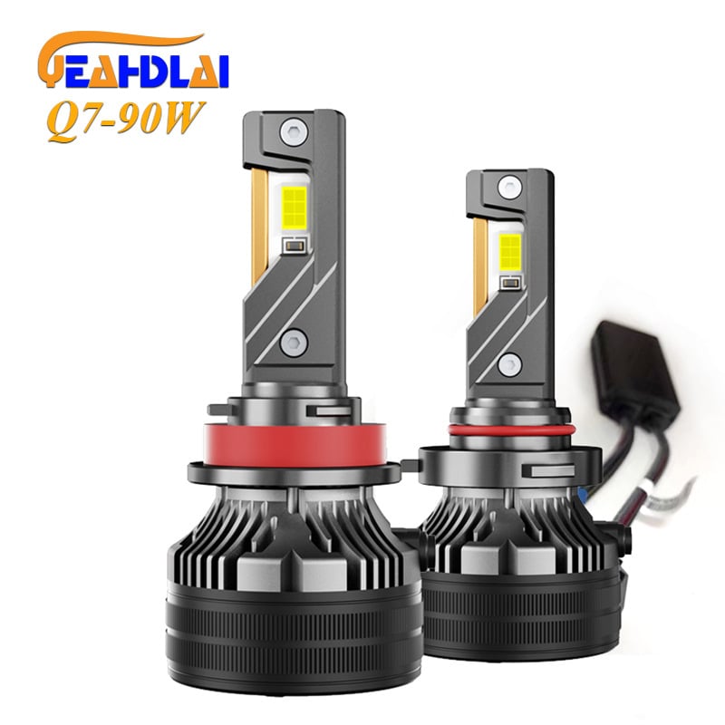 Q7 90W Ultra jaka LED prednja svjetla s tri bakrene cijevi, kompatibilna s H7/H11/H4