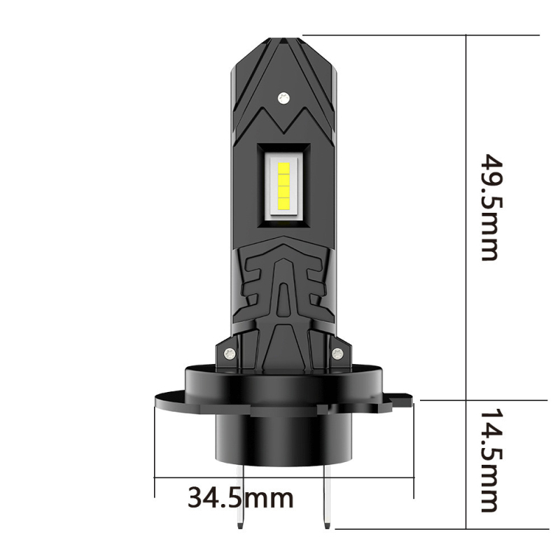 LED autófény H7, közvetlen csatlakozás, 15W, 10-30V, 1200 lm, minden egyben kialakítás, hőmérséklet-szabályozás, univerzális jármű-kompatibilitás, 30 000 óra élettartam