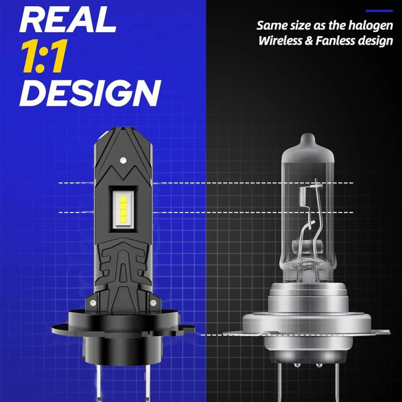 H7 LED far automobila, direktno priključivanje, integrirani mini model, 6000K, 2300 lm, bez ventilatora, jednostavna instalacija