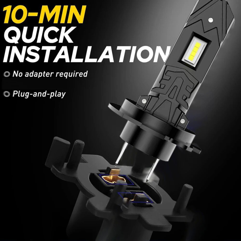 H7 LED far automobila, direktno priključivanje, integrirani mini model, 6000K, 2300 lm, bez ventilatora, jednostavna instalacija
