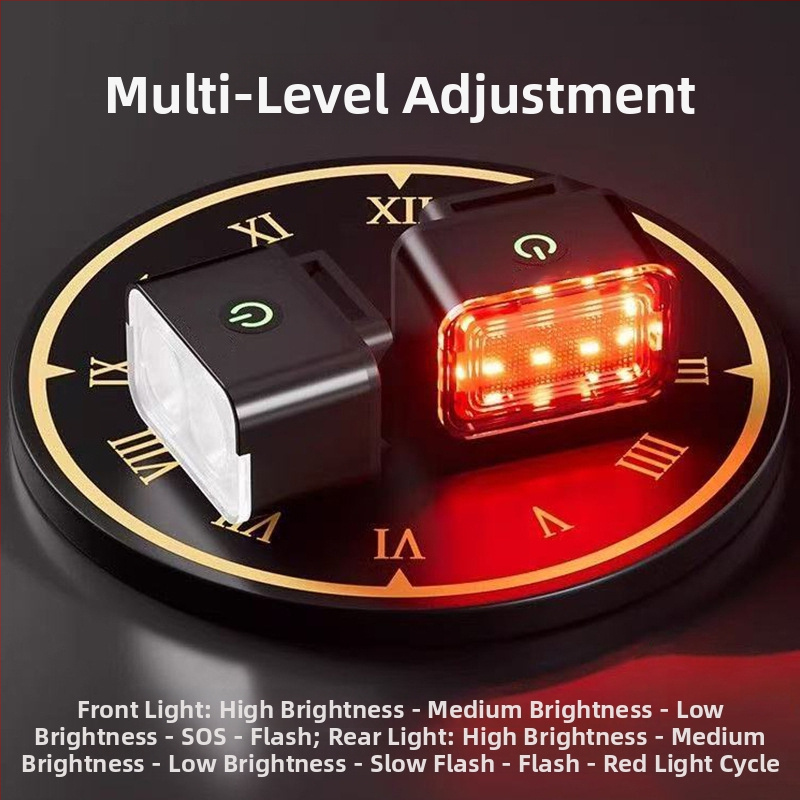 Lumină spate pentru bicicletă pentru MTB și biciclete de drum, reîncărcabilă, lumină de avertizare pentru plimbări nocturne