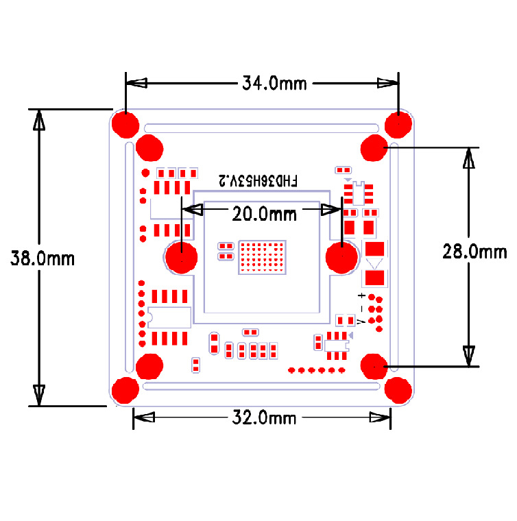 Transportlīdzekļa kameru modulis ar infrasarkano nakts redzi – AHD 1080P, GC2053 sensors, 2.8-12 mm objektīvs, IR darbības diapazons 1–100 m