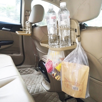 Sklopivi stol za stražnje sjedalo automobila, s držačem za čašu, prenosni mali stol, ABS plast (Model: Car dining table; Kompatibilno s naslonom stražnjeg sjedala)