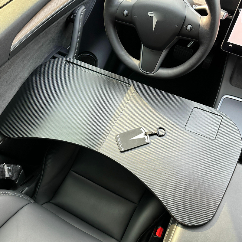 FRINS Skidiva auto stolić za Tesla Model 3/Y, karbonski uzorak, PVC, model FR-21006, prilagođavanje i ispis logotipa