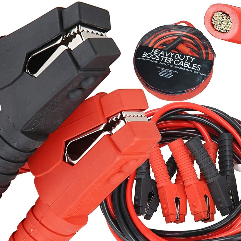 Kabel za startanje automobilske baterije 1500A, visok tok, bakrom obloženi aluminijski vodič, debeli kabel, aligator klipse