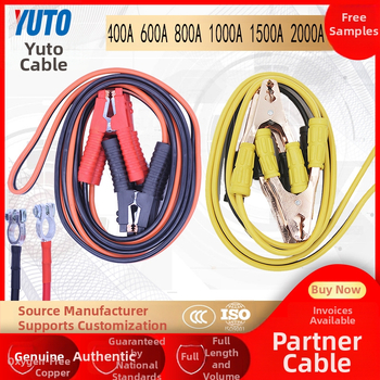 Autó akkumulátor indító kábel, 1500A, vezető rézbevonatos alumínium, fagypont-tűrés, kábel vészhelyzethez