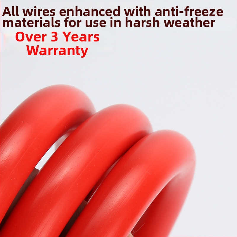 Automobiļa akumulatora iedarbināšanas kabelis, tīrs vara vadītājs, 1500A, drakona skava