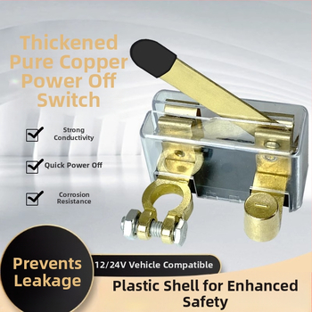 Odpojovač batérie pre auto so krytom, hlavný vypínač, ochrana proti úniku, svorka na batériu