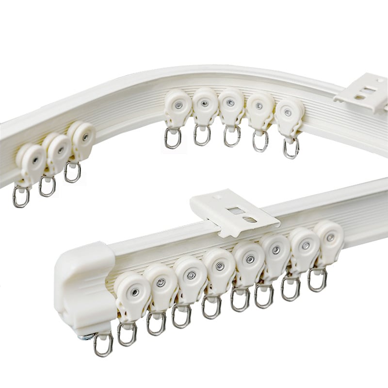 Zakrivljeni vodilica za zavjese | Model Jiamai 8881 | Materijal: aluminijska legura | Pribor: brtvni čep, montažni vijci, proširna cijev | Vrsta zavjese: visi