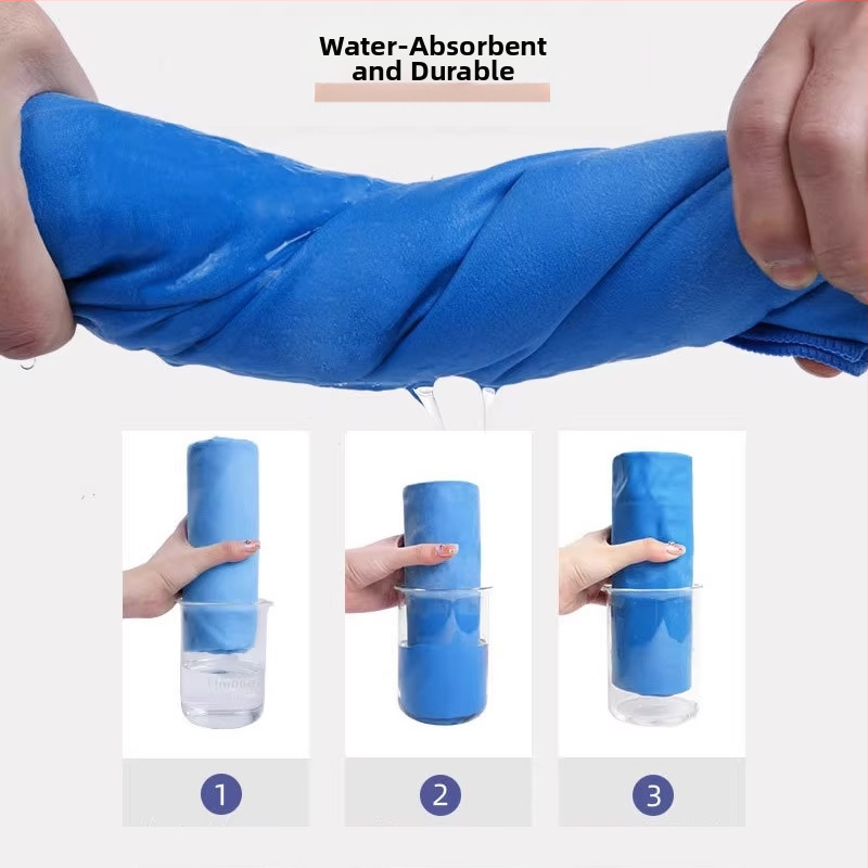 Mikrofiiber spordirätik, kiire kuivatamine, tasku, sametitaoline trükk, logo kohandatav (200 g)