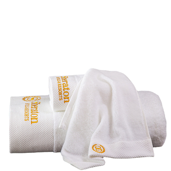 Hotellirätikud – puuvill, lihtne kudumine, 150 g, trükitud logoga, kohandamisvõimalus