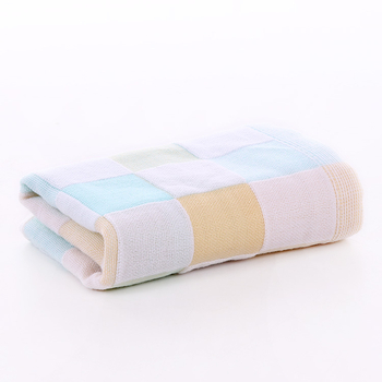 Pamukani ručnik za lice - mekan, prozračan, dvostruko slojevita gaze karirana, jacquard tkanje, 50-80 g, prilagodljivo