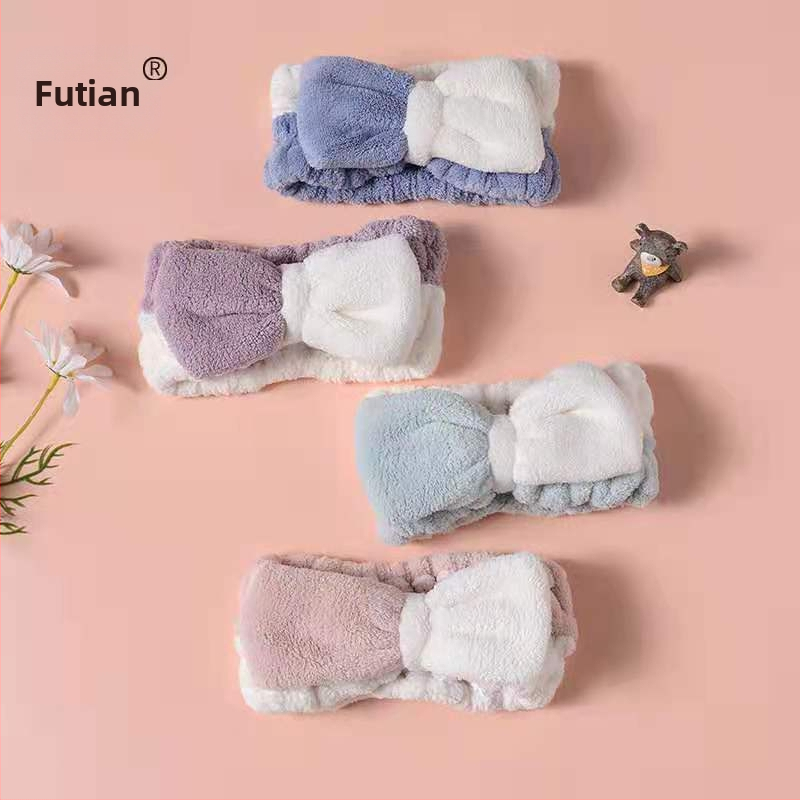 Fu Tian četrdaļīgs vannas dāvanu komplekts kastītē, korāla flīss audums, drukāts logotips, svars 1 kg