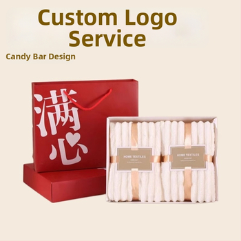 Divu gabalu dvieļu dāvanu kastē no korālvelūra, ar logotipa apdruku, 260 g, Jacquard audums.