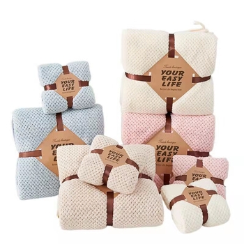 Kupaonski ručnik s uzorkom ananasa od koralnog flisa, s otisnutim logom, u poklon kutiji