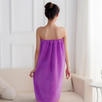 Ρόμπα μπάνιου από microfiber, απαλό άγγιγμα, σύνθεση νάιλον, βάρος περίπου 310 g, για άνοιξη, μάρκα Clean and Proud