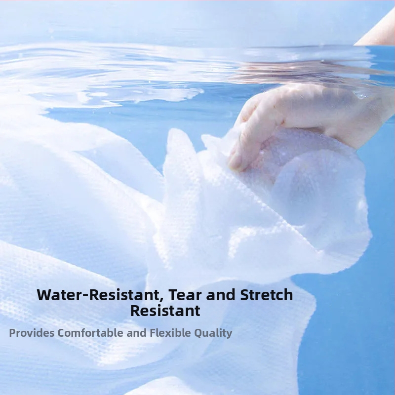 Vienreizējās lietošanas vannas dvielis – kokvilnas kodols, neaudēts materiāls, 0–5 s absorbcija, 3D reljefs, 3 gab. iepakojumā