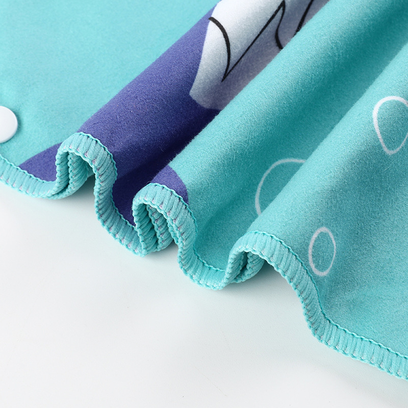 Hao Ran микрофибърно бързосъхнещо наметало с качулка за плаж и баня - абсорбиращо, прежда 150D, тегло 200-300 г