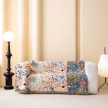 Pamut géz törölköző-takaró kanapéhoz, geometriai mintával, reaktív festés, 0,55–1,0 kg, tavasz–ősz, európai stílus