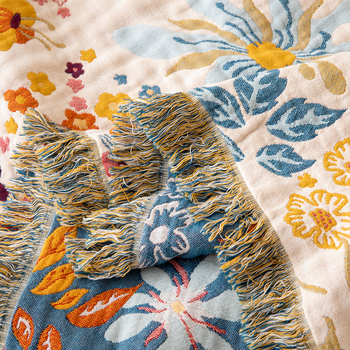 Pamut géz törölköző-takaró kanapéhoz, geometriai mintával, reaktív festés, 0,55–1,0 kg, tavasz–ősz, európai stílus