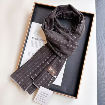 Pamukani šal za vrat od twill tkanine s cvjetnom teksturom, 100% pamuk, zadržava toplinu, zaštita od sunca, svjež i chic stil