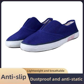 Pantofi anti-statice Shuang'an din pânză, talpă din cauciuc, toc mic, anti-derapare