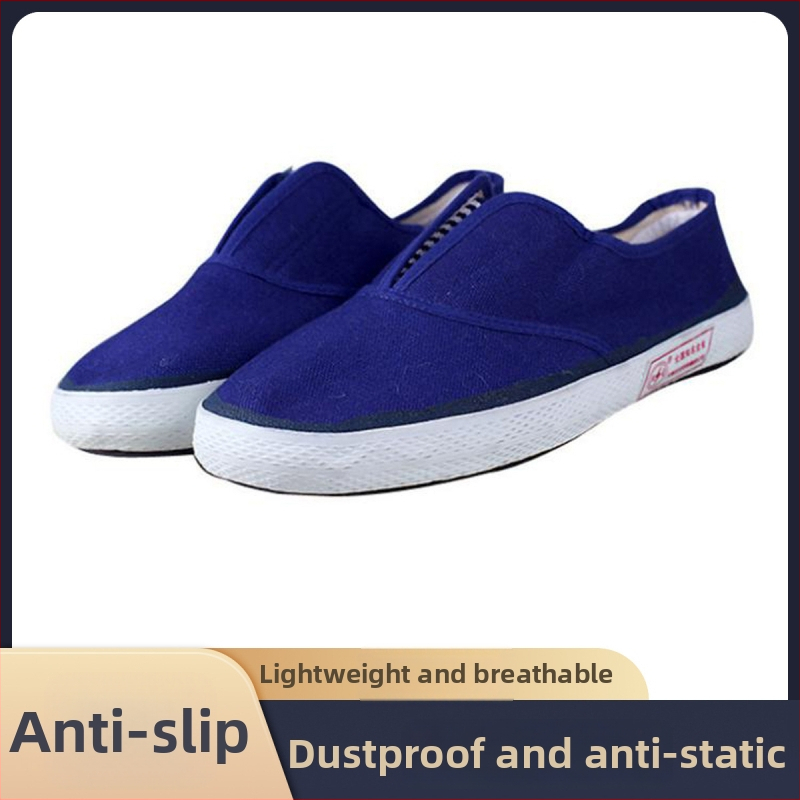 Pantofi anti-statice Shuang'an din pânză, talpă din cauciuc, toc mic, anti-derapare