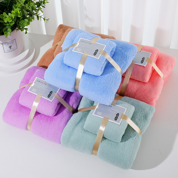 Troje ručnika od coral fleece, brzo sušeći set za majku i dijete | Materijal: vlakna; Težina: ispod 50 g; Marka: Other; Tip: ručnik za tijelo/lice
