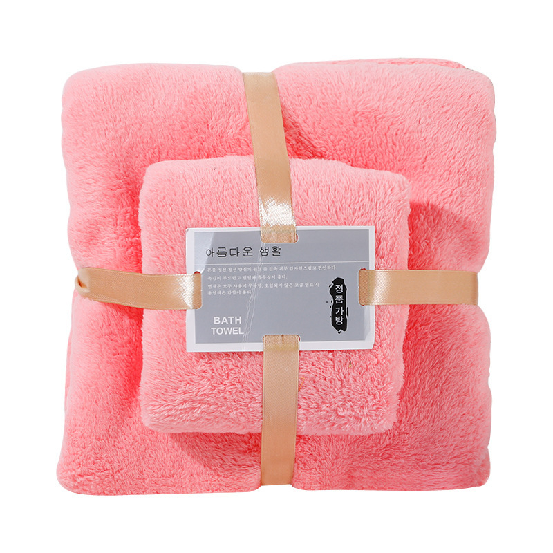 Troje ručnika od coral fleece, brzo sušeći set za majku i dijete | Materijal: vlakna; Težina: ispod 50 g; Marka: Other; Tip: ručnik za tijelo/lice