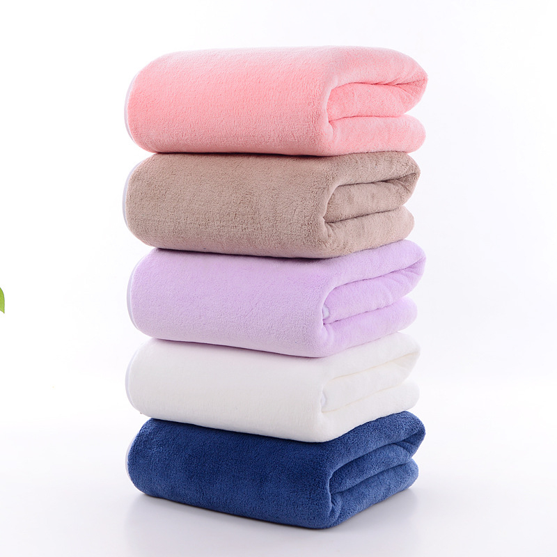 Set od 6 komada ručnika od fleece s izšivanim logom: ručnik za tijelo, ručnik za kupanje, kvadratni ručnik, ženski kupaonski wrap, gumica za kosu, kapica za sušenje kose (150D, obična tkanina)