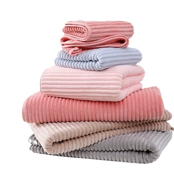 Set peškira za kupanje i za lice od Coral Fleece – 105D, warp-knitted, Brocade Cotton Time