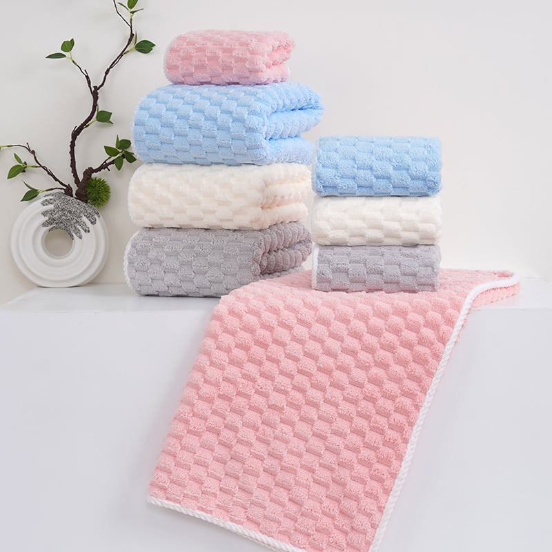 Kupaći ručnik i ručnik za ruke – koralni velur, ravno tkani, 80–100 g, poliestersko vlakno, ispis logotipa, prilagođavanje dostupno