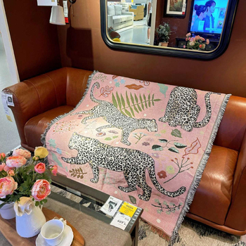 Βαμβακερή πλεκτή κουβέρτα-ταπετσαρία, προσαρμοσμένη, σε στυλ Ins, 1000–1499 g, κατάλληλη για όλες τις εποχές