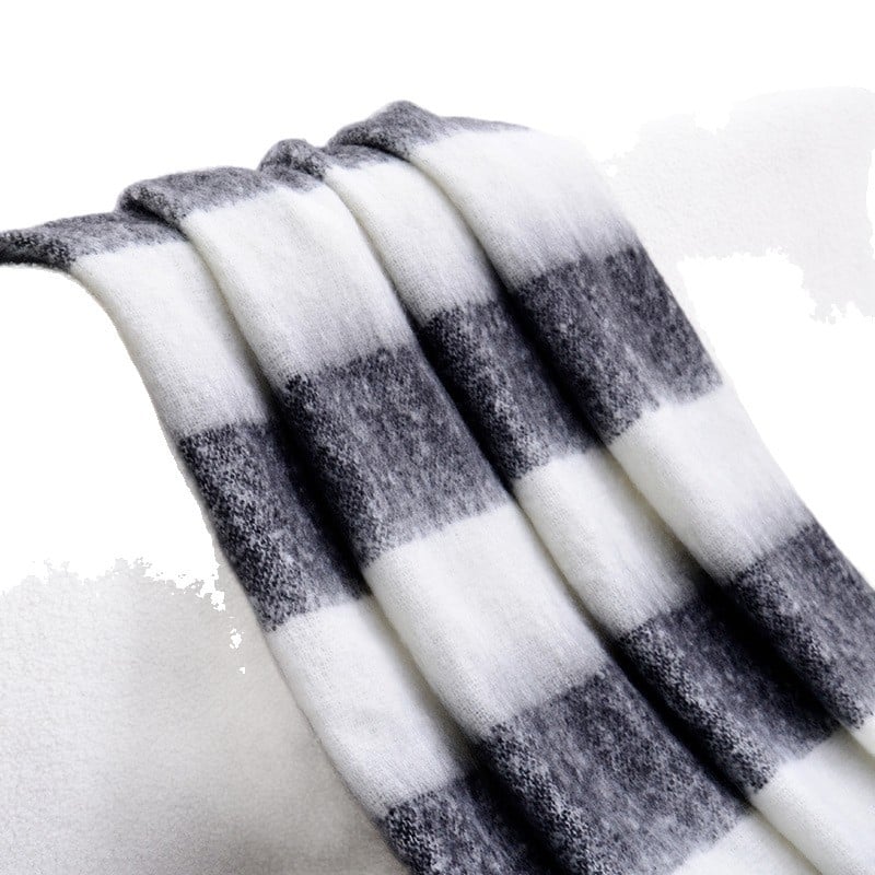 Πολυεστερικό πλεκτό ριγέ εσάρπα-ριχτάρι, INS-style διακοσμητικό ριχτάρι, προσαρμόσιμο, για όλες τις εποχές