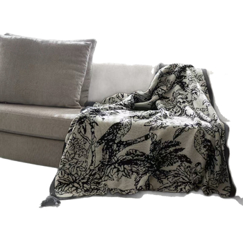 Πλεκτή κουβέρτα με μοτίβο λουλουδιών και πουλιών σε κινεζικό στιλ, σχέδιο τοπίου, γεωμετρικός ζακάρ, πολυεστέρας, 1000–1499 g