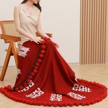 Χειροποίητη πλεκτή κουβέρτα με σχέδιο ανθοδέσμης από τριαντάφυλλα, κατάλληλη για όλες τις εποχές, ακρυλικό νήμα, 500–799 g, μοτίβο φυτών και λουλουδιών, ελαφρύς πολυτελής στυλ