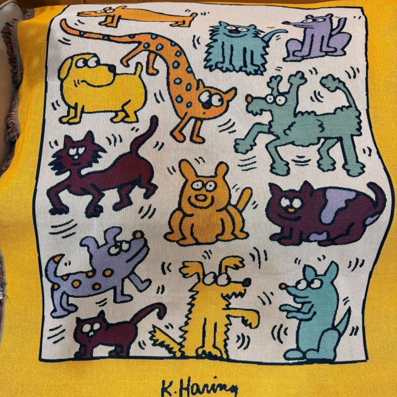 INS Style Πλεκτό βαμβακερό ριχτάρι καναπέ με φούντες, 800–999 g, για όλες τις εποχές