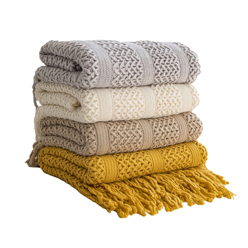 Nordic stílusú geometriai jacquard kötött pléd – akril, 500-799 g, egyszínű, INS stílus, testreszabott feldolgozás