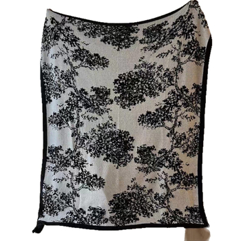 Moon Lover pletená deka na gauč s francúzskym retro Bayberry stromom a štýlom Wabi-Sabi, rastlinný vzor, 800–999 g