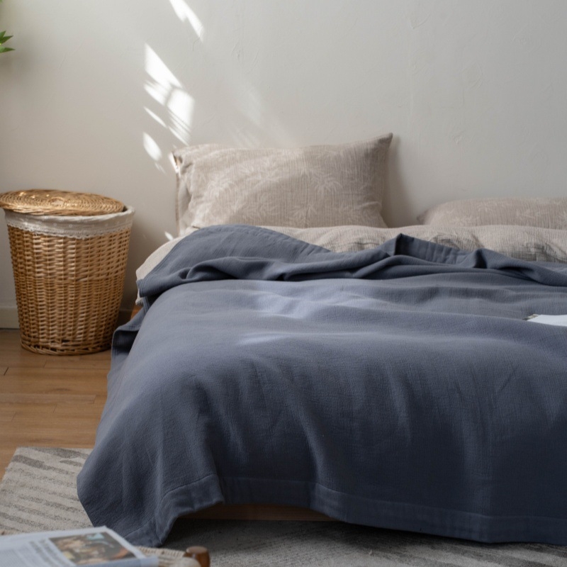 Japán stílusú géz törölköző takaró, 80% pamut / 20% kender, reakciófestés, 1.1–1.5 kg, nyár