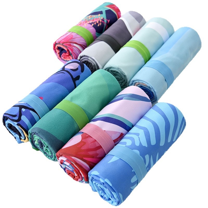Dvostruki brzo-sušeći microfiber ručnik za kupanje i plažu, prilagodljiv logotipu, 210 g, 150D vlakno