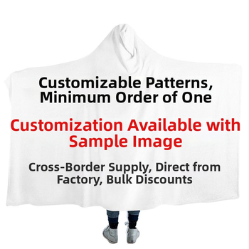 Kapucňový prispôsobiteľný flanelový pléd - jednofarebný, 300-500 g, polyestér, moderný minimalistický štýl