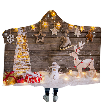 Kapucňový prispôsobiteľný flanelový pléd - jednofarebný, 300-500 g, polyestér, moderný minimalistický štýl