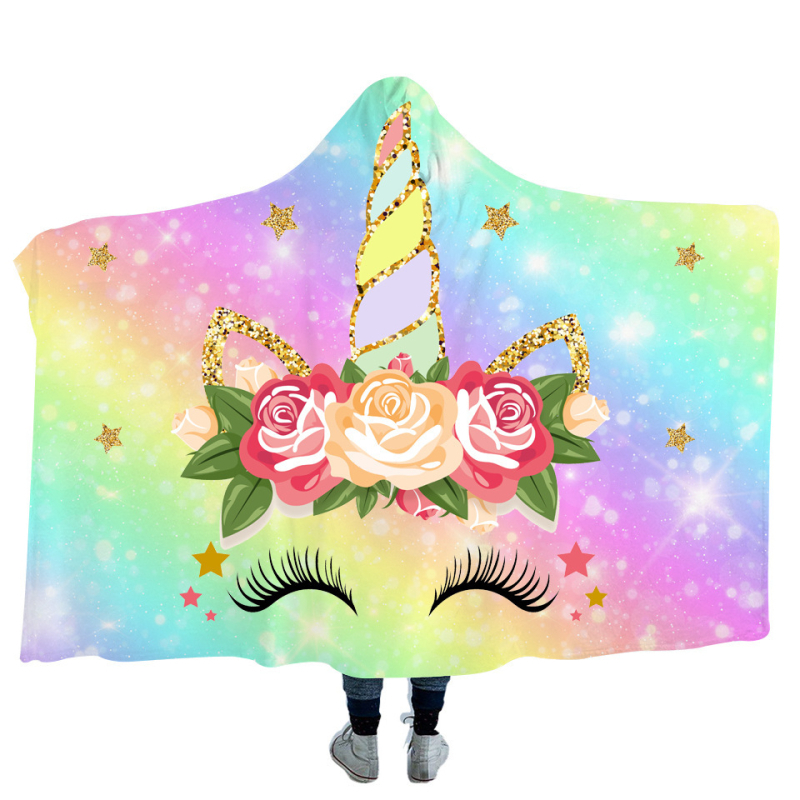 Kapucňový prispôsobiteľný flanelový pléd - jednofarebný, 300-500 g, polyestér, moderný minimalistický štýl