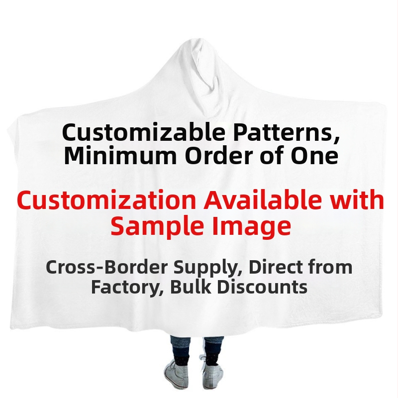 Kapucňový prispôsobiteľný flanelový pléd - jednofarebný, 300-500 g, polyestér, moderný minimalistický štýl