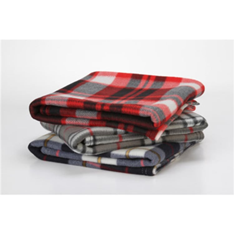 Κουβέρτα γόνατος διπλής όψης από βελούδο με καρό γεωμετρικό σχέδιο, πολυεστέρας 150 g, άνοιξη και φθινόπωρο