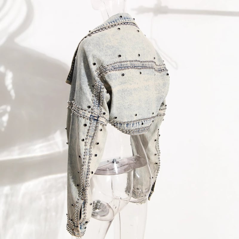 Bavlneno-denimová krátka bunda, voľný strih, krátka dĺžka, štýl Temperament Commuter